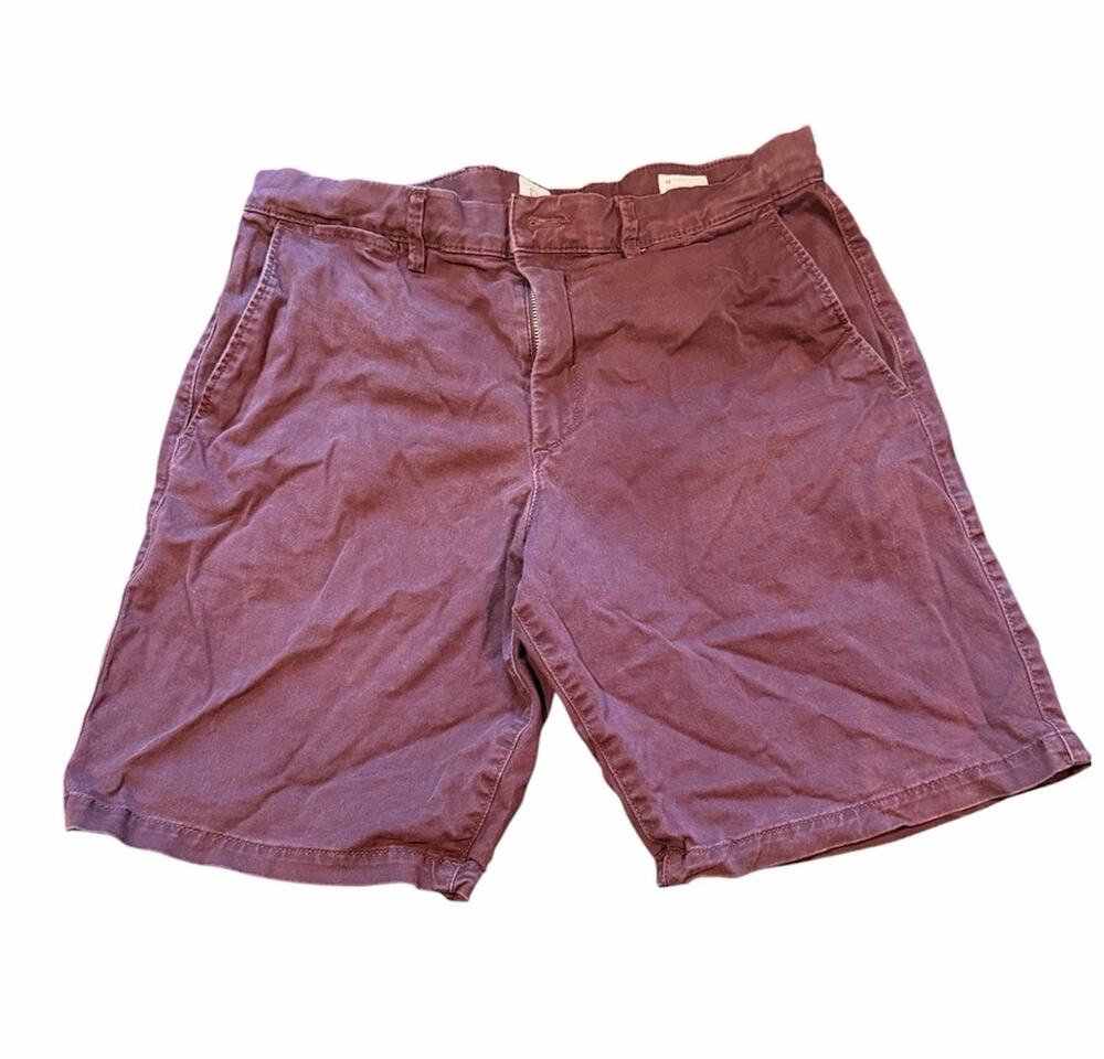 GAP Men’s Chino Shorts Size 33 Khaki Burgundy Plum 10” Casual Preppy